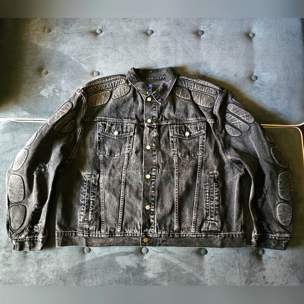 Yeezy Gap Engineered By Balenciaga Padded Denim Jacket Washed Grey XL